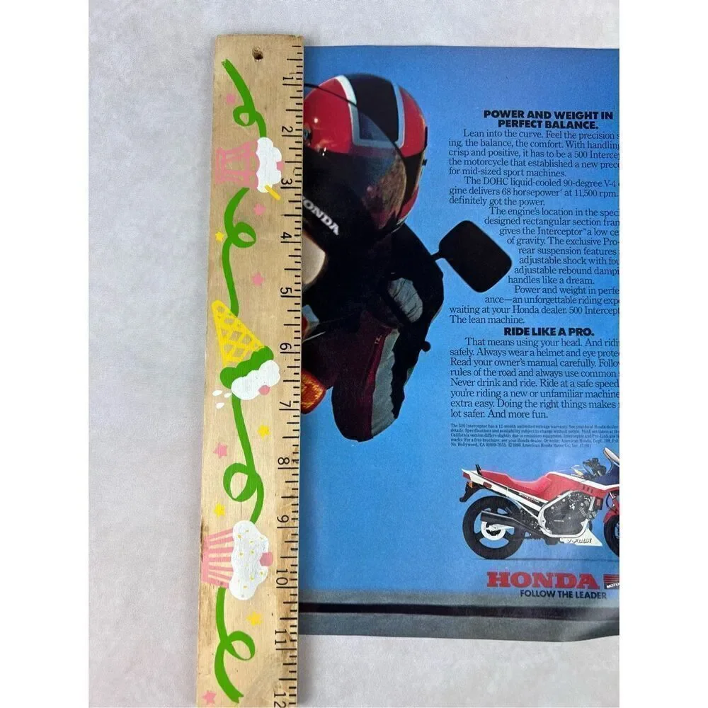 Vintage 1985 Honda Motorcycle Print-Ad